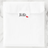 XoXo-Hugs-Kisses-met-Rode-Lips Hart Sticker (Tas)