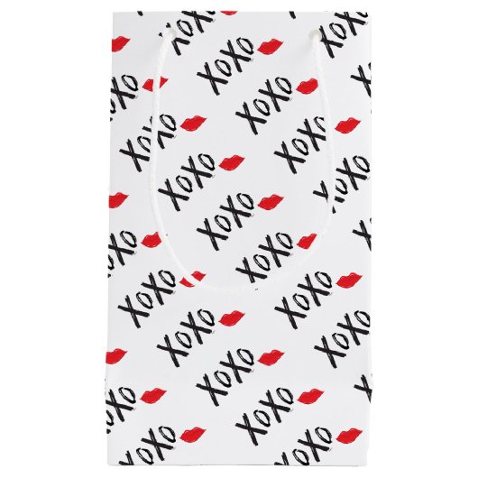 XoXo-Hugs-Kisses-met-Rode-Lips Klein Cadeauzakje (Voorkant)