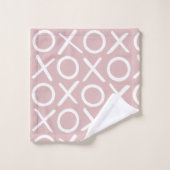 XOXO Hugs & Kisses Monogrammed Dusty Pink Modern Bad Handdoek (Wasdoekje)