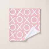 XOXO Hugs & Kisses Monogrammed Pastel Pink Modern Bad Handdoek (Wasdoekje)