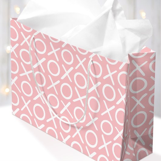 XOXO Hugs & Kisses Pastel Pink Brush Script Groot Cadeauzakje