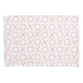 XOXO Hugs & Kisses Pastel Pink White Modern Kussensloop (Voorkant)