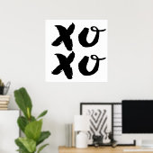 XOXO Hugs & Kisses | Penseeltypografie-Poster Poster (Thuiskantoor)