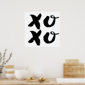 XOXO Hugs & Kisses | Penseeltypografie-Poster Poster (Keuken)