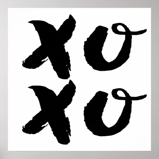 XOXO Hugs & Kisses | Penseeltypografie-Poster Poster (Voorkant)