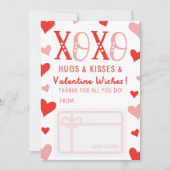 XOXO Hugs Kisses Valentijn Wishes Gift Card Holder Kaart (Voorkant)