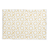 XOXO Hugs & Kisses Yellow White Modern Pattern Kussensloop (Achterkant)