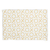 XOXO Hugs & Kisses Yellow White Modern Pattern Kussensloop (Voorkant)