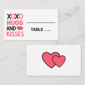 XOXO HUGS KUSSEN HeartS Vrijgezellenfeest bruiloft Plaatskaartje (Voorkant / Achterkant)
