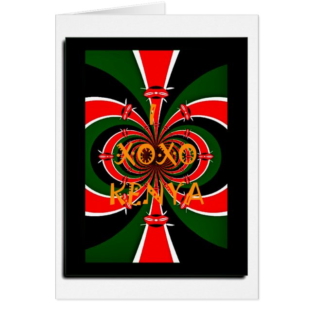 XOXO I Love Kenya Black Red Green National Flag Co (Voorkant)