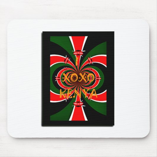 XOXO I Love Kenya Black Red Green National Flag Co Muismat (Voorkant)