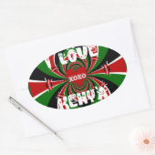 XOXO I Love Kenya Hakuna Matata Gifts Ovale Sticker (Envelop)