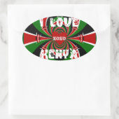 XOXO I Love Kenya Hakuna Matata Gifts Ovale Sticker (Tas)