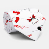XOXO, ik hou van jou en van je hart Stropdas (Opgerold)