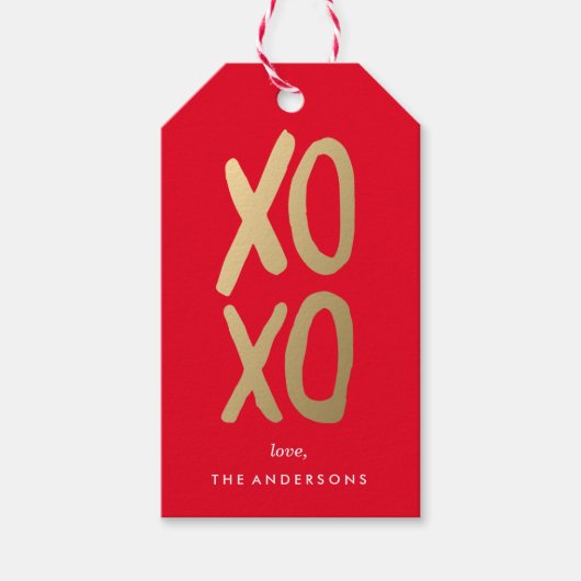 XOXO in rood | CadeauLabels (Voorkant)
