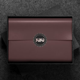 XOXO is hartstikke zwart roze | Hand Letterige pen Ronde Sticker