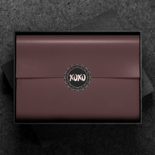 XOXO is hartstikke zwart roze   Hand Letterige pen Ronde Sticker