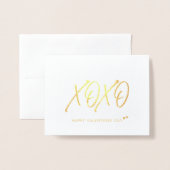 XOXO | Kaart van goudhartValentijnsdag (Voorkant met envelop)