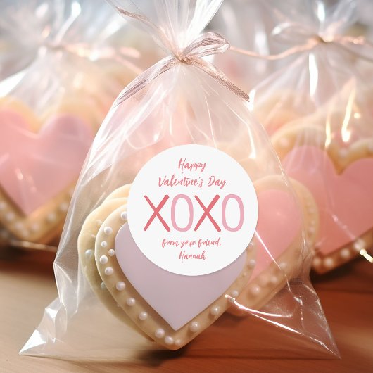 XOXO Kinder Classroom Valentijnsdag Party Ronde Sticker