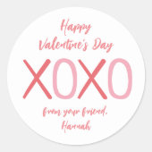 XOXO Kinder Classroom Valentijnsdag Party Ronde Sticker (Voorkant)