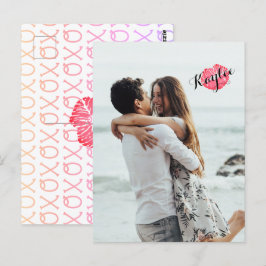 XOXO Kiss voegt uw foto Gepersonaliseerd Briefkaar Briefkaart