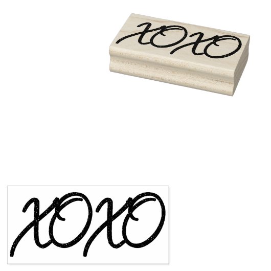 XOXO Kisses and Hugs - Script Rubberstempel (Gestempeld)