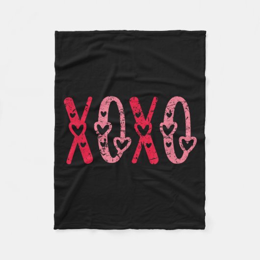 Xoxo Kisses Hugs Vintage Valentines Day  Fleece Deken (Voorkant)