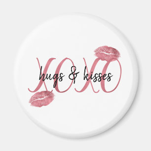 XOXO Kisses Pink Lips gepersonaliseerd Magneet