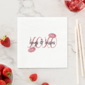 XOXO Kisses Roze Lippen gepersonaliseerd citaat Servet (Insitu)