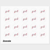 XOXO Kisses Roze Lippen Ronde Sticker (Vel)