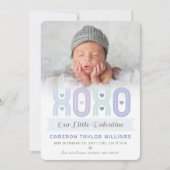 XOXO Kleine Valentijn Foto Jongen Geboorte Aankond Feestdagenkaart (Voorkant)