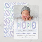 XOXO Kleine Valentijn Foto Jongen Geboorte Aankond Feestdagenkaart (Voorkant / Achterkant)