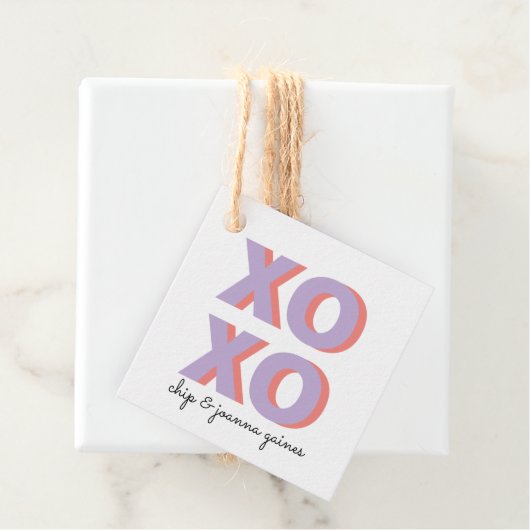 XOXO-kleurenblok Bedankjes Labels (In situ)