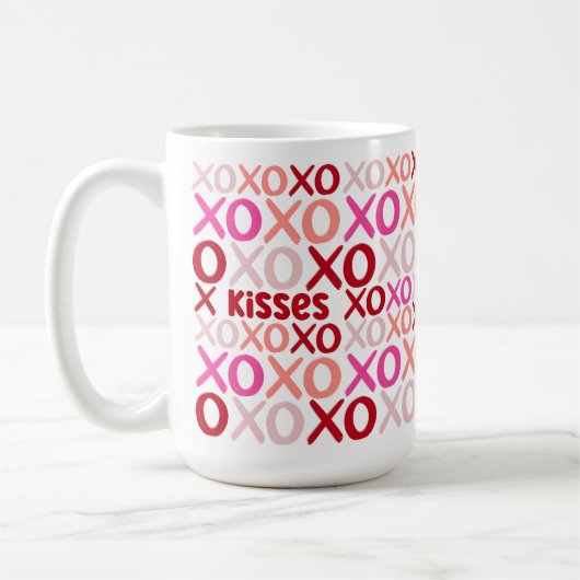 XOXO Knuffels en Kusjes Roze en Rood Schattige Gal Koffiemok (Links)