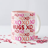 XOXO Knuffels en Kusjes Roze en Rood Schattige Gal Tweekleurige Koffiemok
