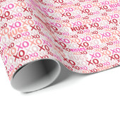 XOXO Knuffels en Kusjes Roze Rood Galentijns Cadea Cadeaupapier (Rol Hoek)