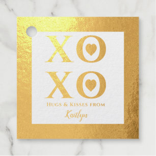 XOXO knuffels en kussen harten goudfolie Bedankjes Labels