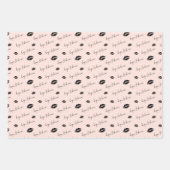 XOXO Knuffels & Kisses Borstel Script Zwart & Roze Inpakpapier Vel (Voorkant 3)