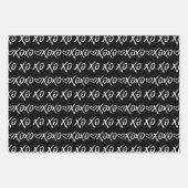 XOXO Knuffels & Kisses Borstel Script Zwart & Wit Inpakpapier Vel (Voorkant)