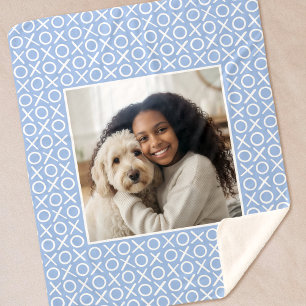 XOXO Knuffels & Kusjes Aangepaste Foto Modern Blau Sherpa Deken