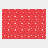 XOXO Knuffels & Kusjes Borstel Script Rood & Roze Inpakpapier Vel (Voorkant 3)