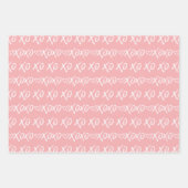 XOXO Knuffels & Kusjes Borstel Script Rood & Roze Inpakpapier Vel (Voorkant 2)