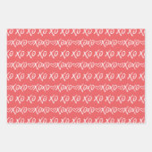 XOXO Knuffels & Kusjes Borstel Script Rood & Roze Inpakpapier Vel (Voorkant)