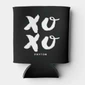 XOXO Knuffels & Kusjes Borstel Typografie Zwart Blikjeskoeler (Voorkant)