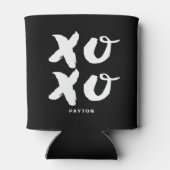 XOXO Knuffels & Kusjes Borstel Typografie Zwart Blikjeskoeler (Achterkant)