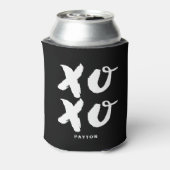 XOXO Knuffels & Kusjes Borstel Typografie Zwart Blikjeskoeler (Blikje Achterkant)