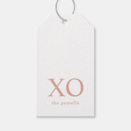 XOXO Knuffels & Kusjes Eenvoudig Blos Roze Minimal Cadeaulabel