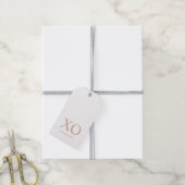 XOXO Knuffels & Kusjes Eenvoudig Blos Roze Minimal Cadeaulabel (Met Touw)
