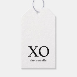 XOXO Knuffels & Kusjes Eenvoudig Zwart & Wit Cadeaulabel