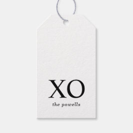 XOXO Knuffels & Kusjes Eenvoudig Zwart & Wit Cadeaulabel
